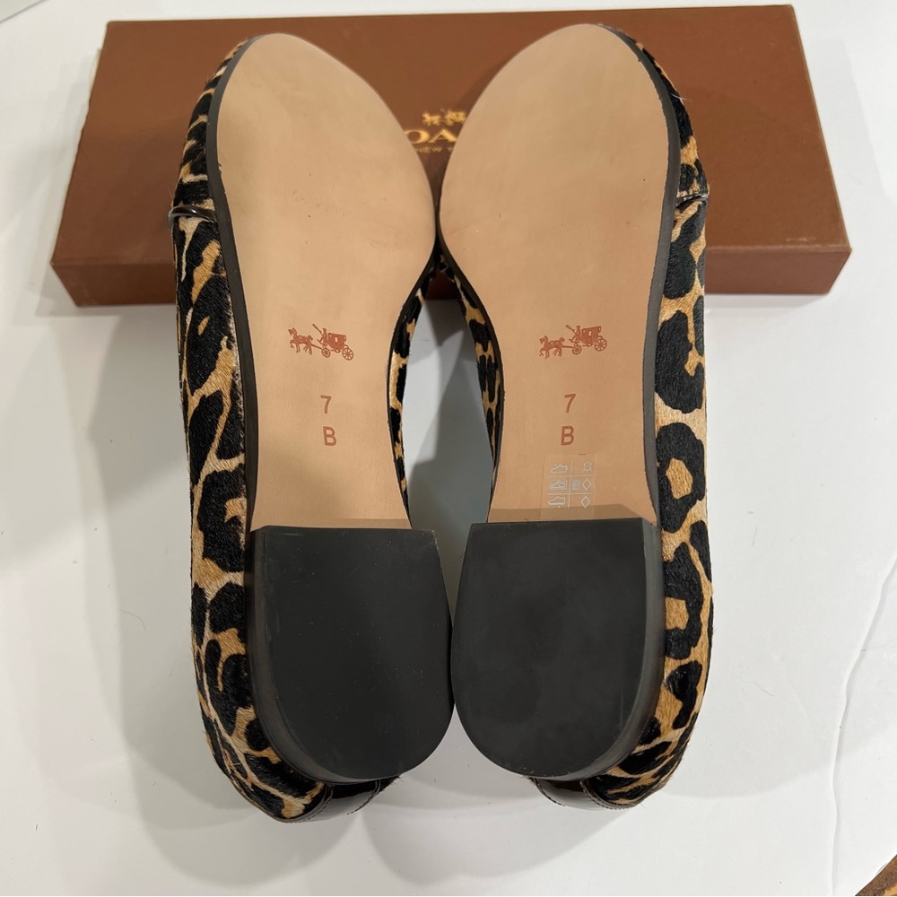 Coach NWT Q6161 Cambridge Haircalf Leopard Print Women's Flats Loafers 7 NWT - Picture 8 of 12